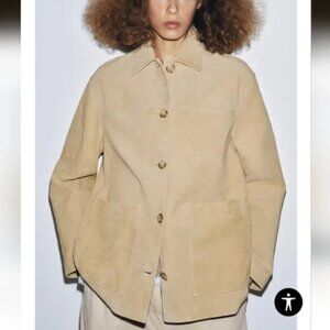 Zara Women Suede Beige Jacket